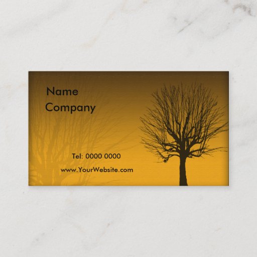 Customizable Gold Plant Business Card