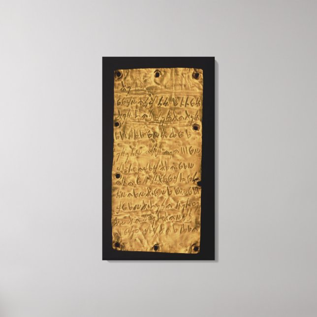 Gold plate with Phoenician inscription, from Santa Canvas Print (Front)