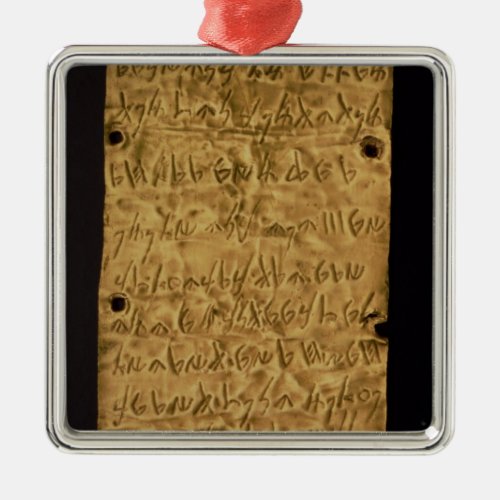 Gold plate with Phoenician inscription from Santa Metal Ornament