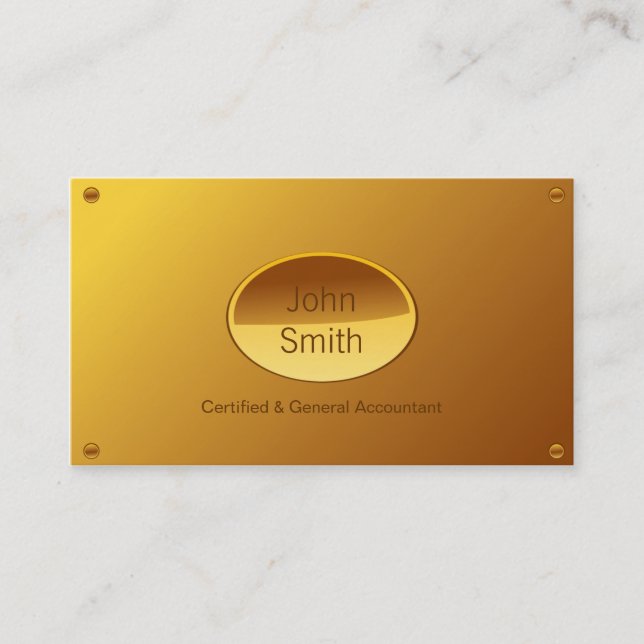 Gold Plated Accounting/Bookkeeping business card (Front)