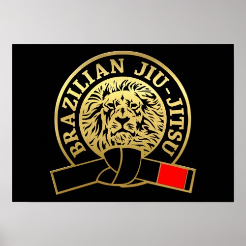 Gold Plated Brazilian Jiu_Jitsu Black Belt Poster