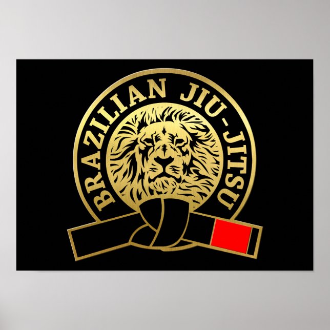 Gold Plated Brazilian Jiu-Jitsu Black Belt Poster (Front)