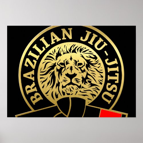 Gold Plated Brazilian Jiu_Jitsu Black Belt Poster