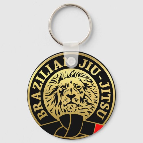 Gold Plated Brazilian Jiu Jitsu Lion Keychain