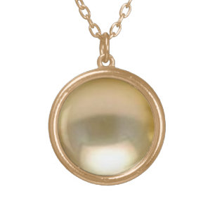 Gold plated faux champagne pearl pendant necklaces