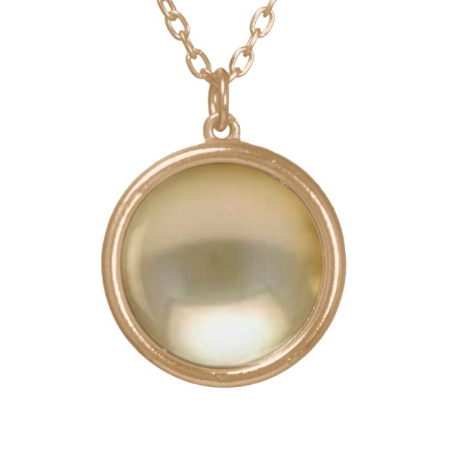 Gold plated faux champagne pearl pendant necklaces (Front)