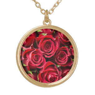 Gold Plated Necklace Roses Love Girlfriend Gift