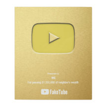 Gold play button faketube youtube