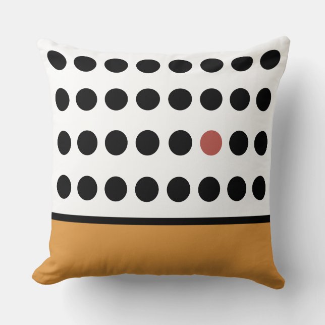 Gold Playful Dots Throw Pillow (Front)