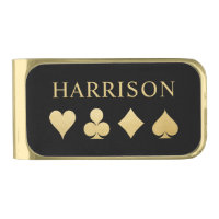 Gold Playing Card Suits Monogrammed