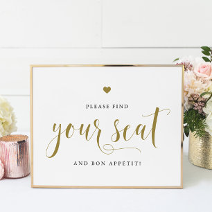 Gold Please Find Your Seat and Bon Appétit Poster