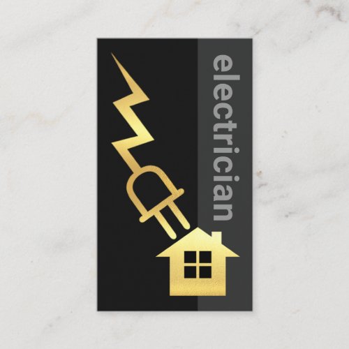 Gold Plug Lightning Powers Home Business Card