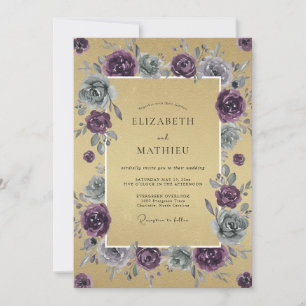 Gold Plum Blossom Wedding Invitation
