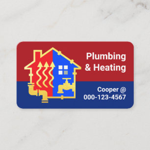 Gold Plumbing Heating Home Frame Business Card