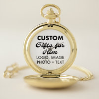 Gold Pocket Watch & Chain Custom Gifts for Him