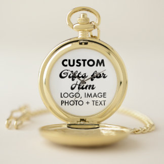 Gold Pocket Watch & Chain Custom Gifts for Him