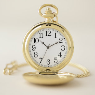 Gold Pocket Watch Large Numbers