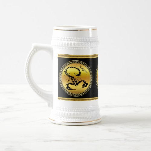 Gold poisonous scorpion very venomous insect beer stein