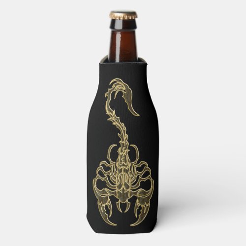 Gold poisonous scorpion very venomous insect bottle cooler