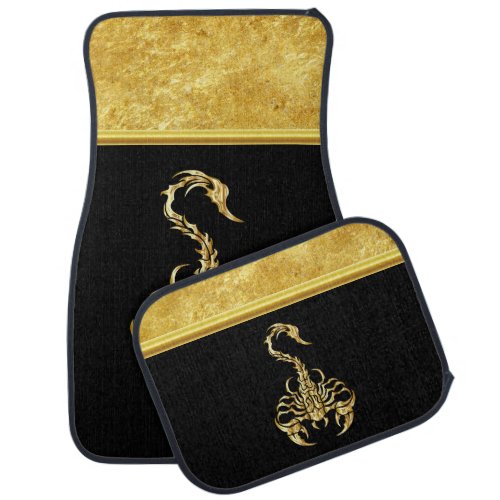 Gold poisonous scorpion very venomous insect car floor mat