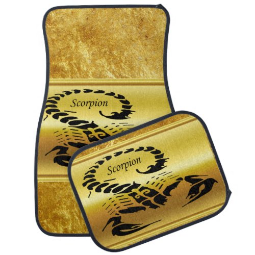 Gold poisonous scorpion very venomous insect car floor mat