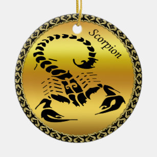 Gold poisonous scorpion very venomous insect ceramic ornament