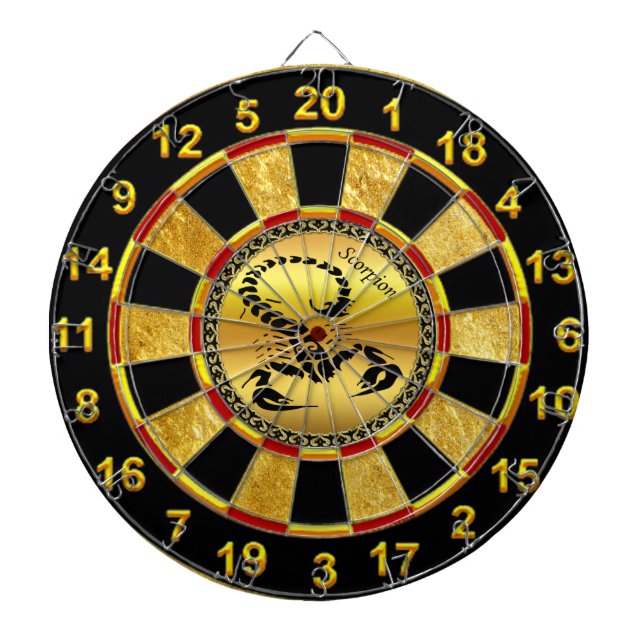 Gold poisonous scorpion very venomous insect dart board (Front)