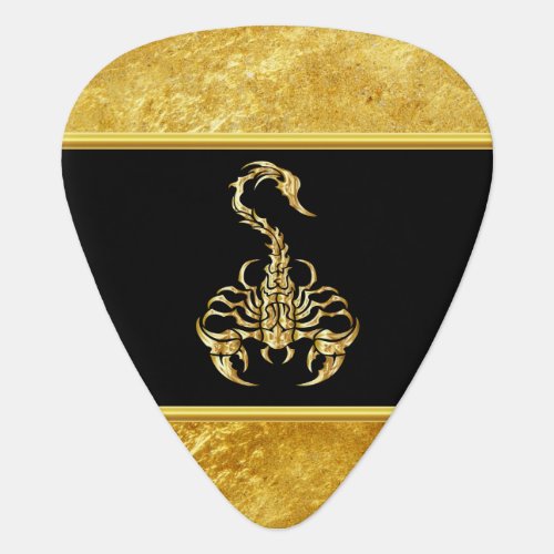 Gold poisonous scorpion very venomous insect guitar pick