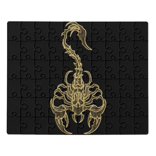 Gold poisonous scorpion very venomous insect jigsaw puzzle