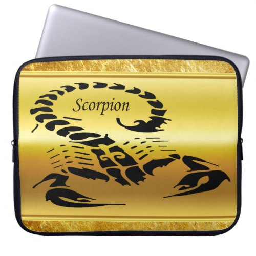 Gold poisonous scorpion very venomous insect laptop sleeve