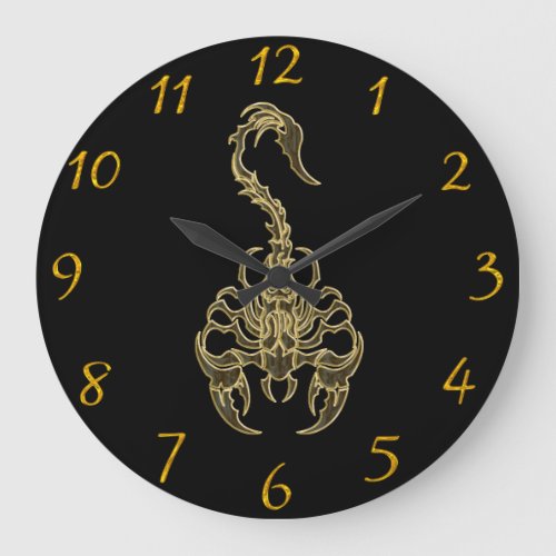 Gold poisonous scorpion very venomous insect  large clock