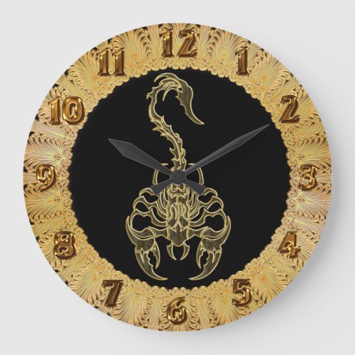 Gold poisonous scorpion very venomous insect large clock