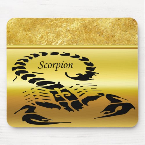 Gold poisonous scorpion very venomous insect mouse pad