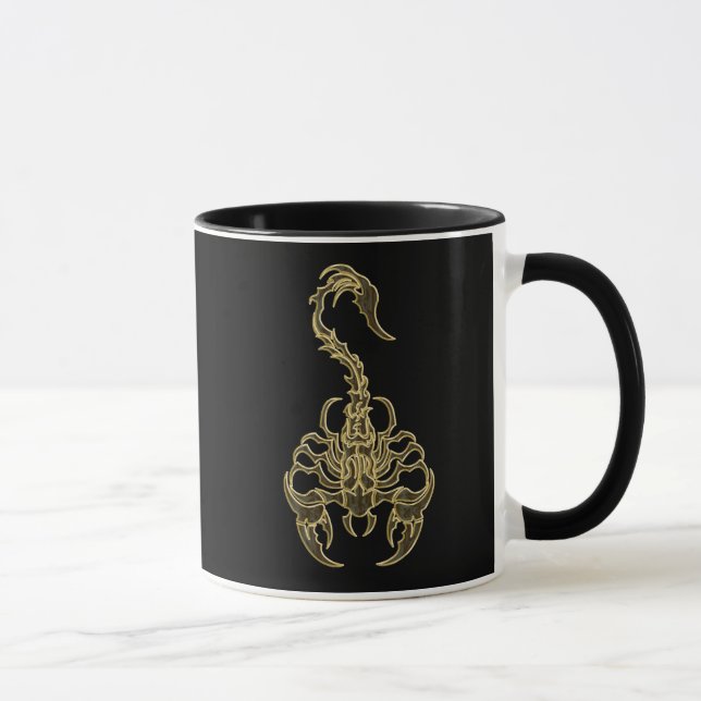 Gold poisonous scorpion very venomous insect mug (Right)