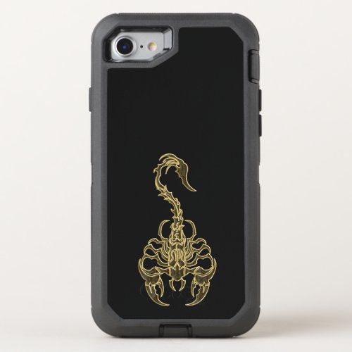 Gold poisonous scorpion very venomous insect OtterBox defender iPhone SE87 case