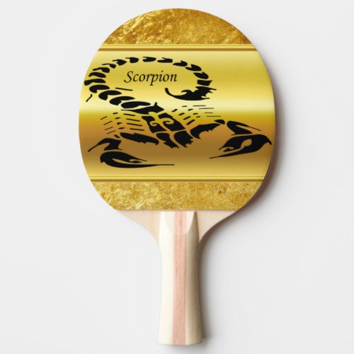 Gold poisonous scorpion very venomous insect ping pong paddle