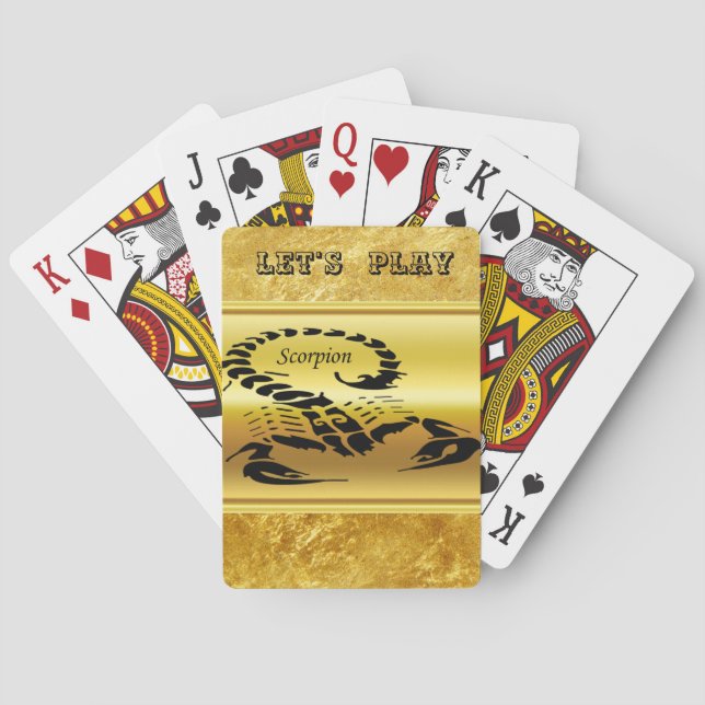 Gold poisonous scorpion very venomous insect poker cards (Back)
