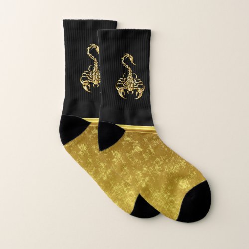 Gold poisonous scorpion very venomous insect socks