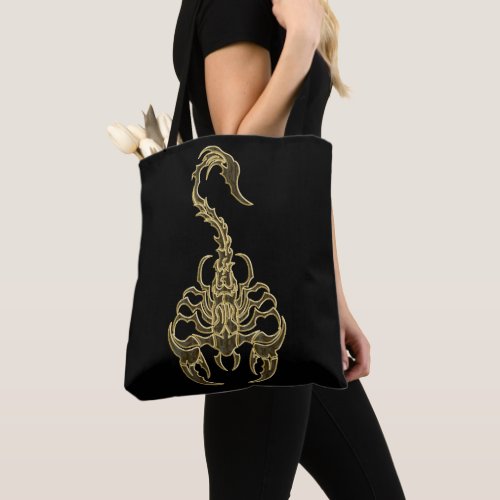 Gold poisonous scorpion very venomous insect tote bag