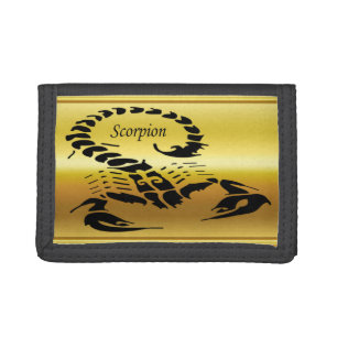 Gold poisonous scorpion very venomous insect trifold wallet