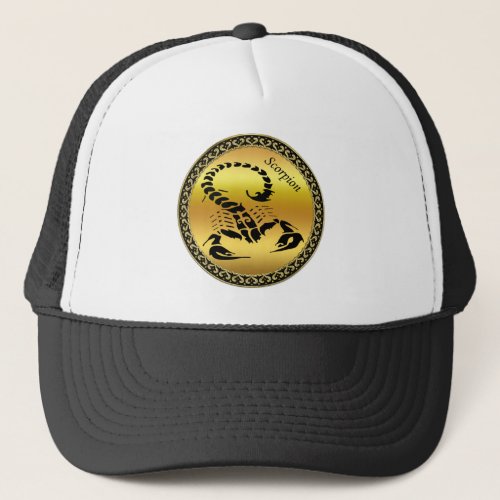 Gold poisonous scorpion very venomous insect trucker hat