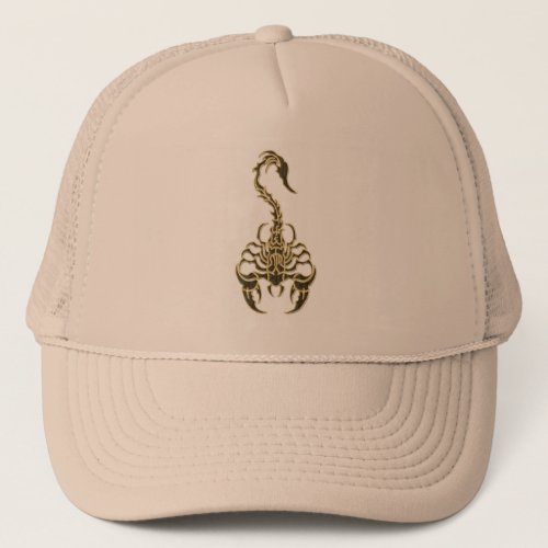 Gold poisonous scorpion very venomous insect trucker hat