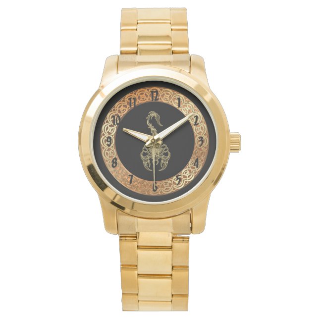 Gold poisonous scorpion very venomous insect watch (Front)