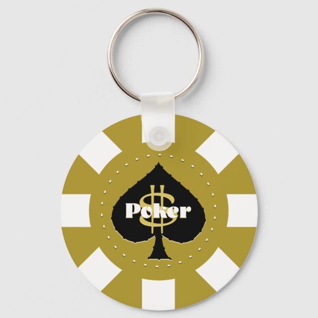 Gold Poker Chip Keychain (Front)