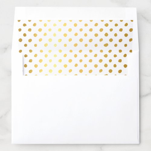 GOLD polk dot spots cute pretty wedding pattern Envelope Liner