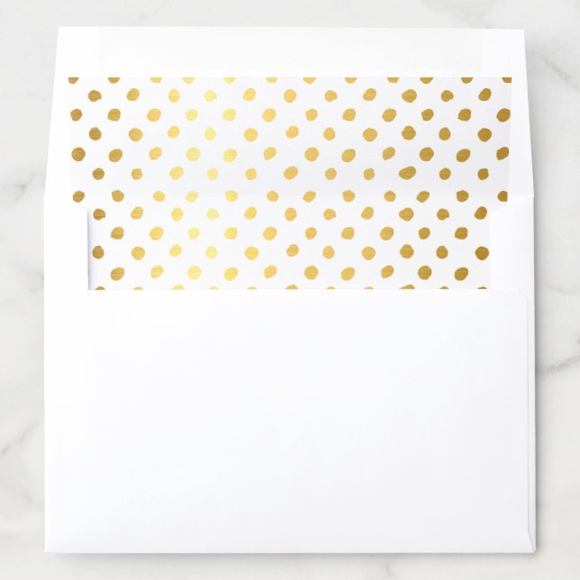 GOLD polk dot spots cute pretty wedding pattern Envelope Liner (In Envelope)