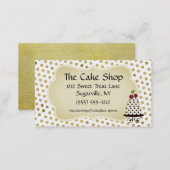 Gold Polka Dot Cake Baker Bakery Business Cards (Front/Back)