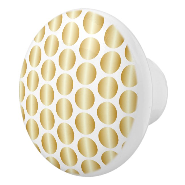 Gold Polka Dot Design Ceramic Knob (Right)