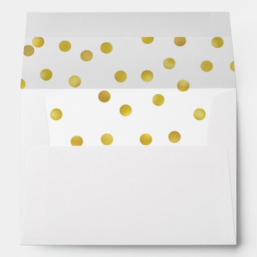 Gold Polka Dot Lined Envelope