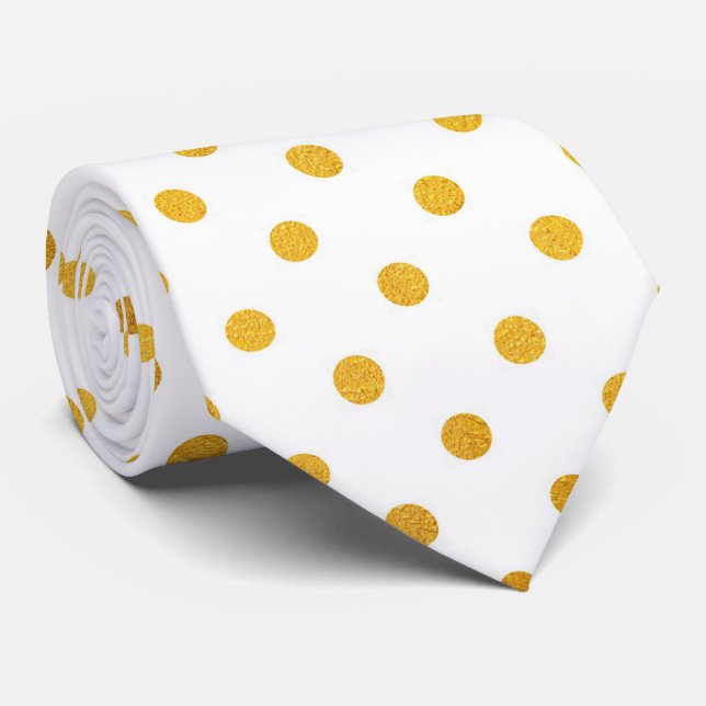 Gold Polka Dot  Neck Tie (Rolled)
